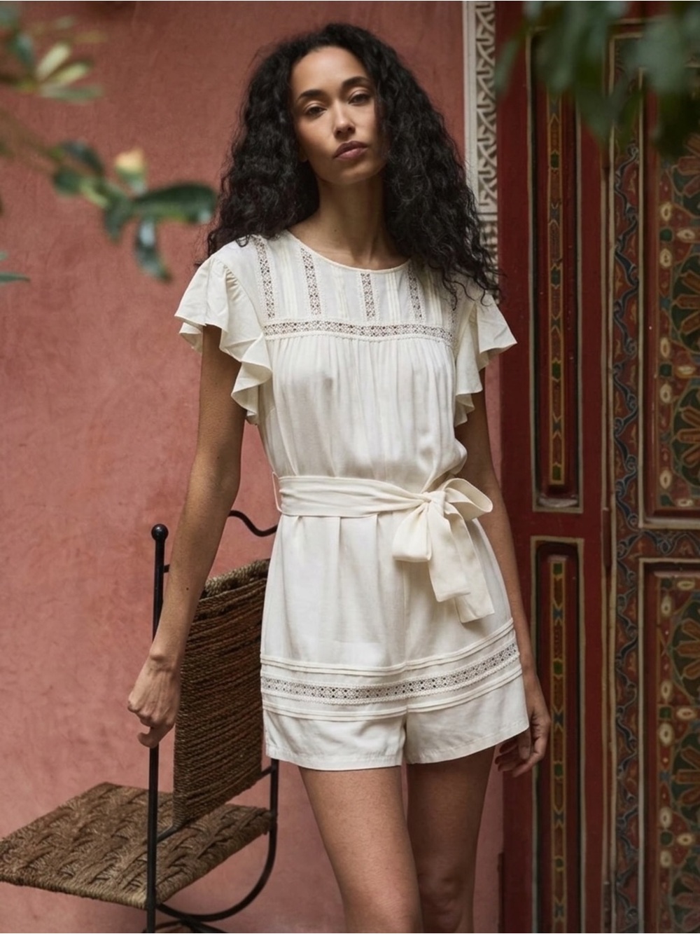 Anthropologie Mare Mare NWT Ivory Victorian Boho Romper XS Summer Romantic Cream - Picture 15 of 15